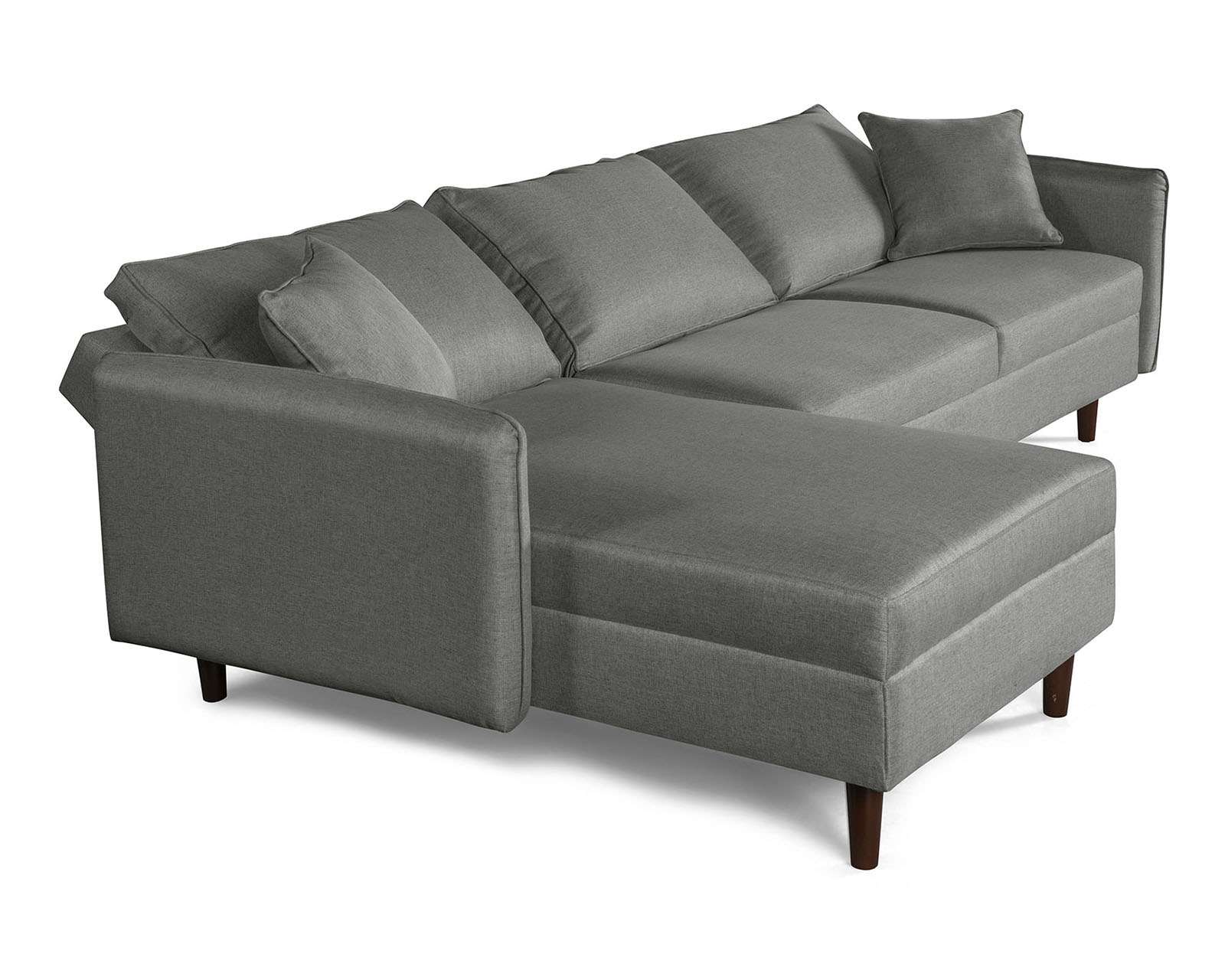 Foto 4 | Sala Modular Sofá Cama Reversible De Lino Gris Claro Beehive Memory Foam Modelo Analia