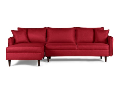 Foto 1 | Sala Modular Sofá Cama Reversible De Lino Rojo Beehive Memory Foam Modelo Analia