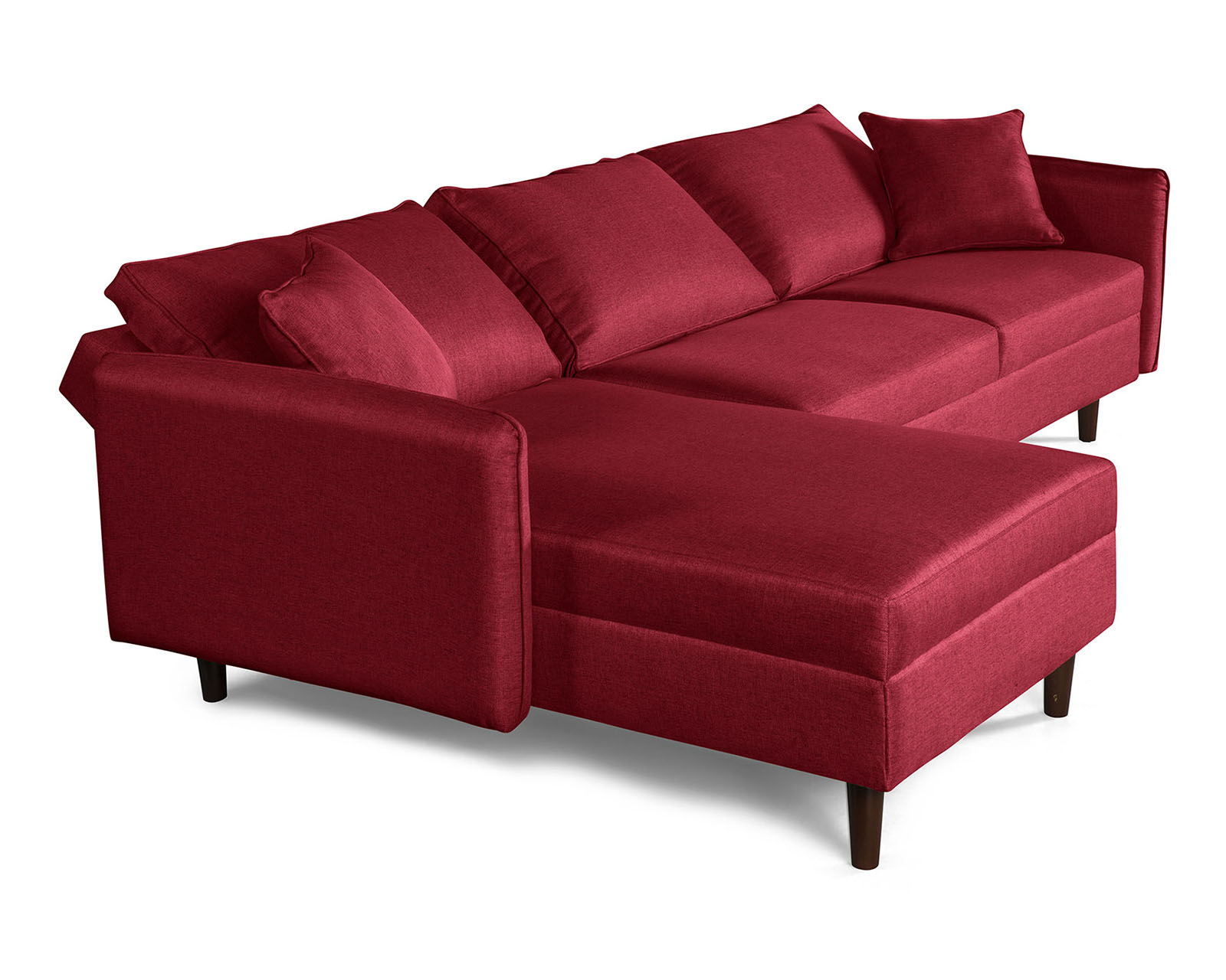 Foto 4 | Sala Modular Sofá Cama Reversible De Lino Rojo Beehive Memory Foam Modelo Analia