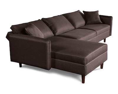 Foto 2 | Sala Modular Sofá Cama Reversible De Lino Chocolate Con Beehive Modelo Analia