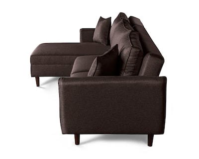 Foto 3 | Sala Modular Sofá Cama Reversible De Lino Chocolate Con Beehive Modelo Analia
