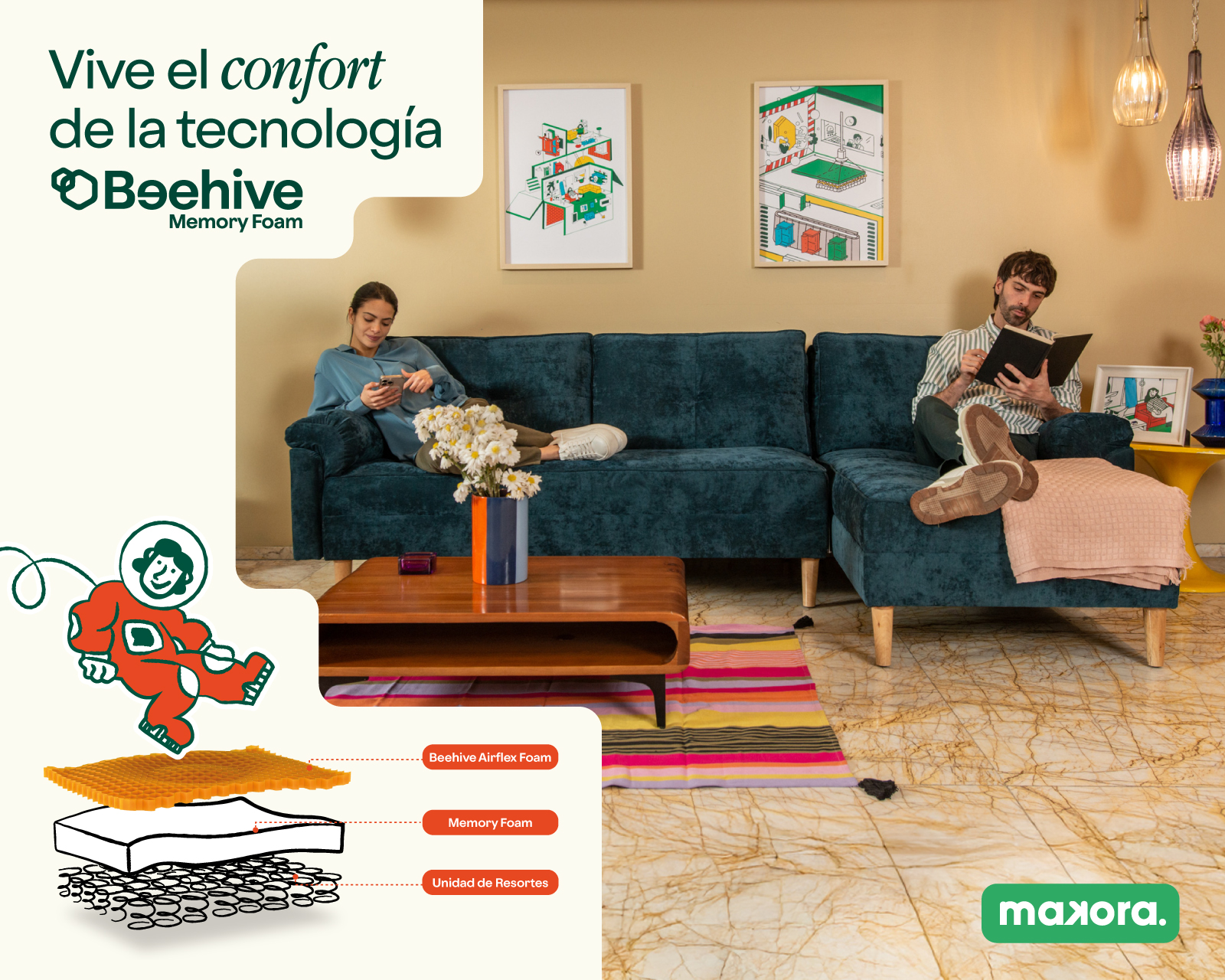 Foto 8 | Sala Modular Sofá Cama Reversible De Lino Chocolate Con Beehive Modelo Analia