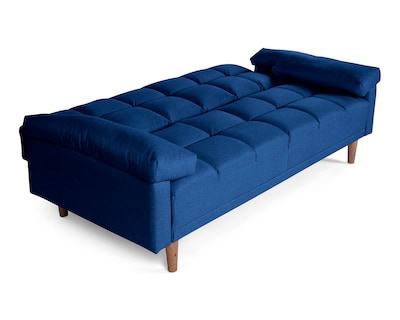 Foto 4 | Sofá Cama De Lino Color Azul Modelo Gabbana