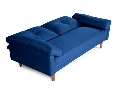 Foto 5 | Sofá Cama De Lino Color Azul Modelo Mandela