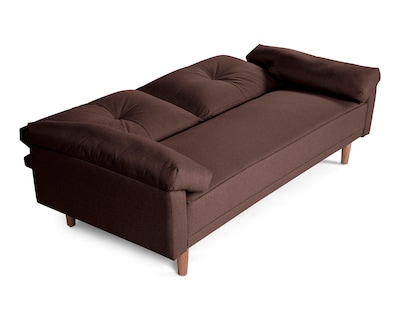 Foto 5 | Sofá Cama De Lino Color Chocolate Modelo Mandela