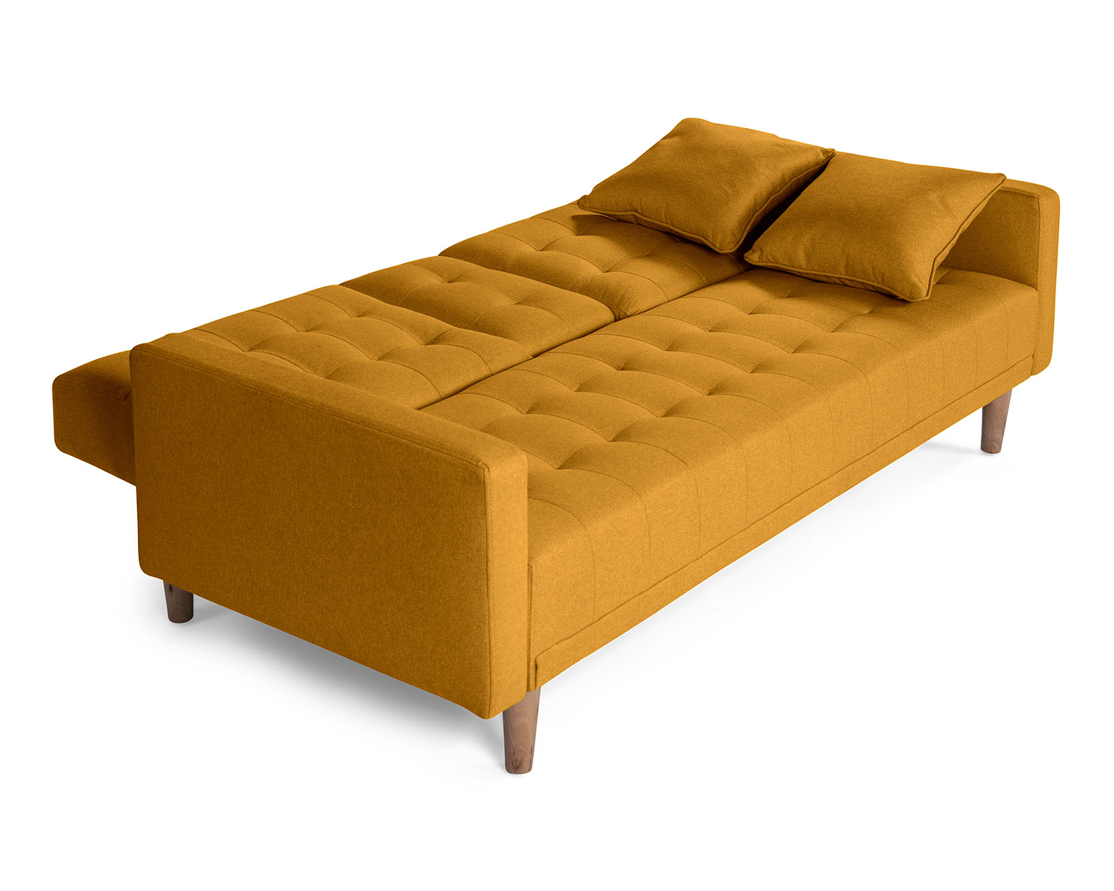 Foto 5 | Sofá Cama de Lino con Portavasos Mostaza Boxsofa Tammy