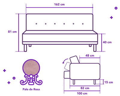 Foto 7 | Sofá Cama Sofantástico Mandela Rosa