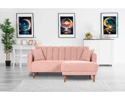 Foto 1 | Sala Modular Sofantástico Rosa Boxsofa Avocata con Sofá Cama Reversible de Velvet