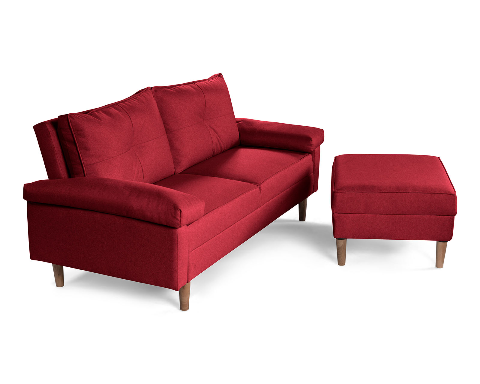 Foto 5 pulgar | Sala Modular Sofantástico Rojo Boxsofa Casanova Sofá Cama Reversible de Lino