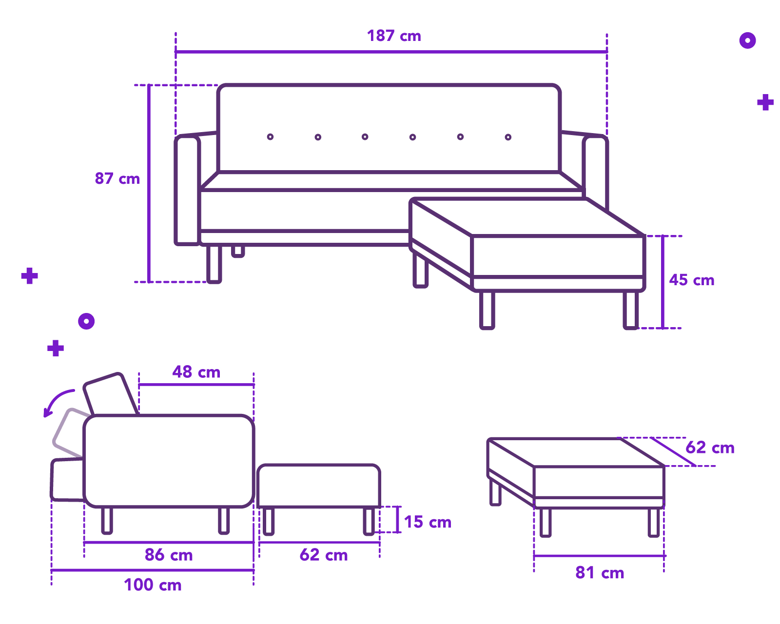 Foto 9 pulgar | Sala Modular Sofantástico Rojo Boxsofa Casanova Sofá Cama Reversible de Lino