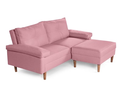 Foto 3 | Sala Modular Sofantástico Rosa Boxsofa Cassanova Sofá Cama Reversible de Lino