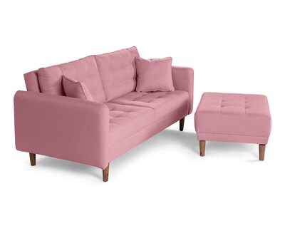 Foto 4 | Sala Modular Sofantástico Boxsofa Cinnamon Rosa con Sofá Cama Reversible de Lino