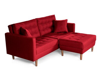 Foto 3 | Sala Modular Sofá Cama Reversible de Lino Rojo Boxsofa Jerome