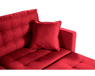 Foto 6 | Sala Modular Sofá Cama Reversible de Lino Rojo Boxsofa Jerome