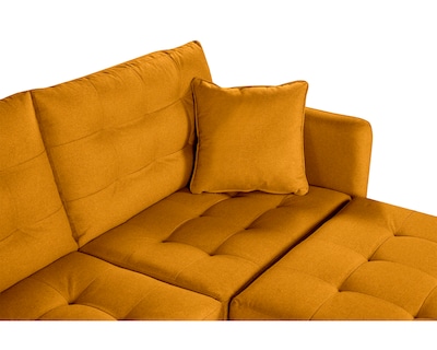 Foto 6 | Sala Modular Sofantástico Boxsofa Cinnamon Mostaza con Sofá Cama Reversible de Lino