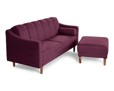 Foto 4 | Sala Modular Sofá Cama Reversible de Velvet Morado Boxsofa Novella