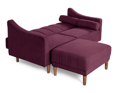 Foto 5 | Sala Modular Sofá Cama Reversible de Velvet Morado Boxsofa Novella