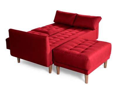 Foto 4 | Sala Modular Sofá Cama Reversible Con Portavasos de Lino Rojo Boxsofa Mandarín
