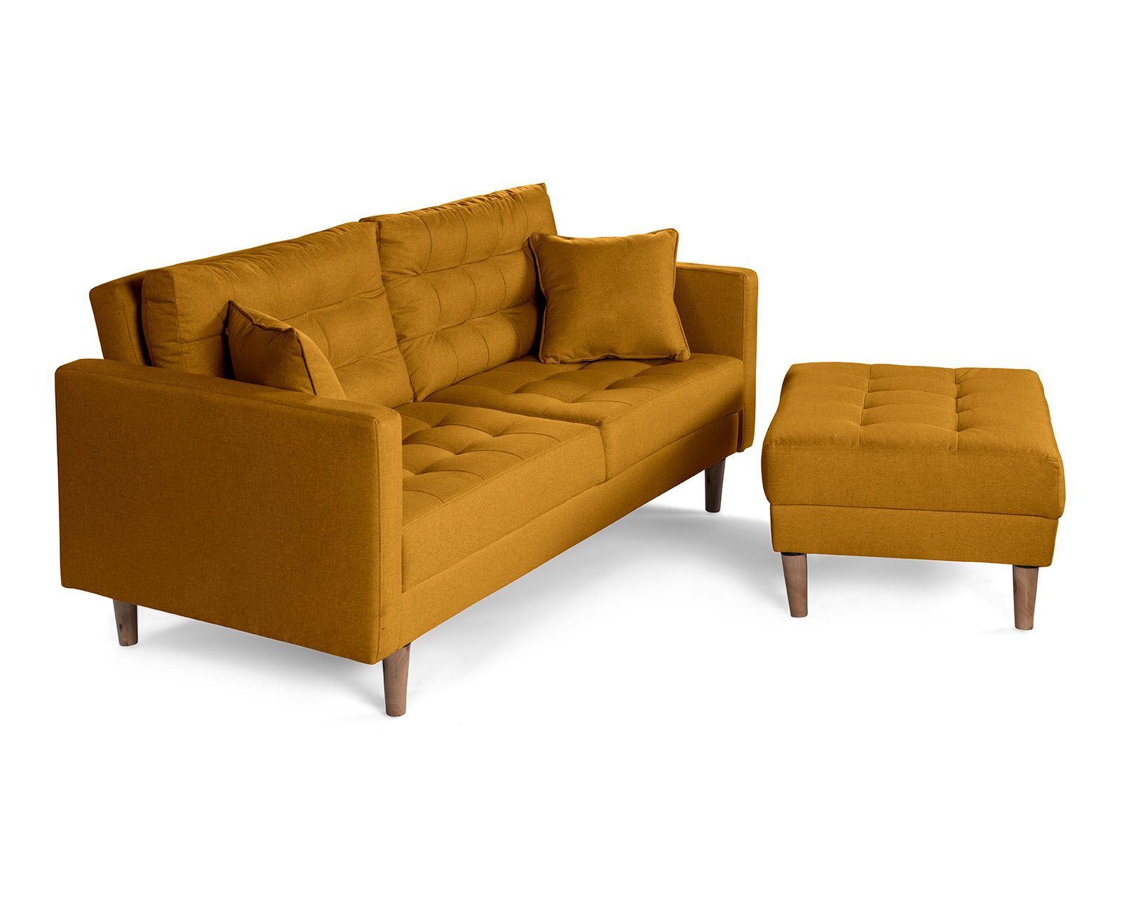 Foto 5 pulgar | Sala Modular Sofá Cama Reversible de Lino Mostaza Boxsofa Jerome