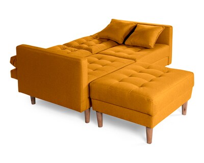 Foto 5 | Sala Modular Sofá Cama Reversible de Lino Mostaza Boxsofa Jerome