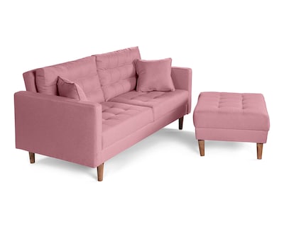 Foto 4 | Sala Modular Sofá Cama Reversible de Lino Rosa Boxsofa Jerome