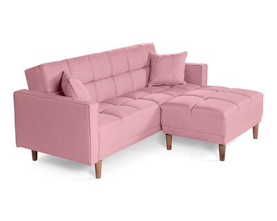 Foto 3 | Sala Modular Sofá Cama Reversible de Lino Palo de Rosa Modelo Mykolo Makora