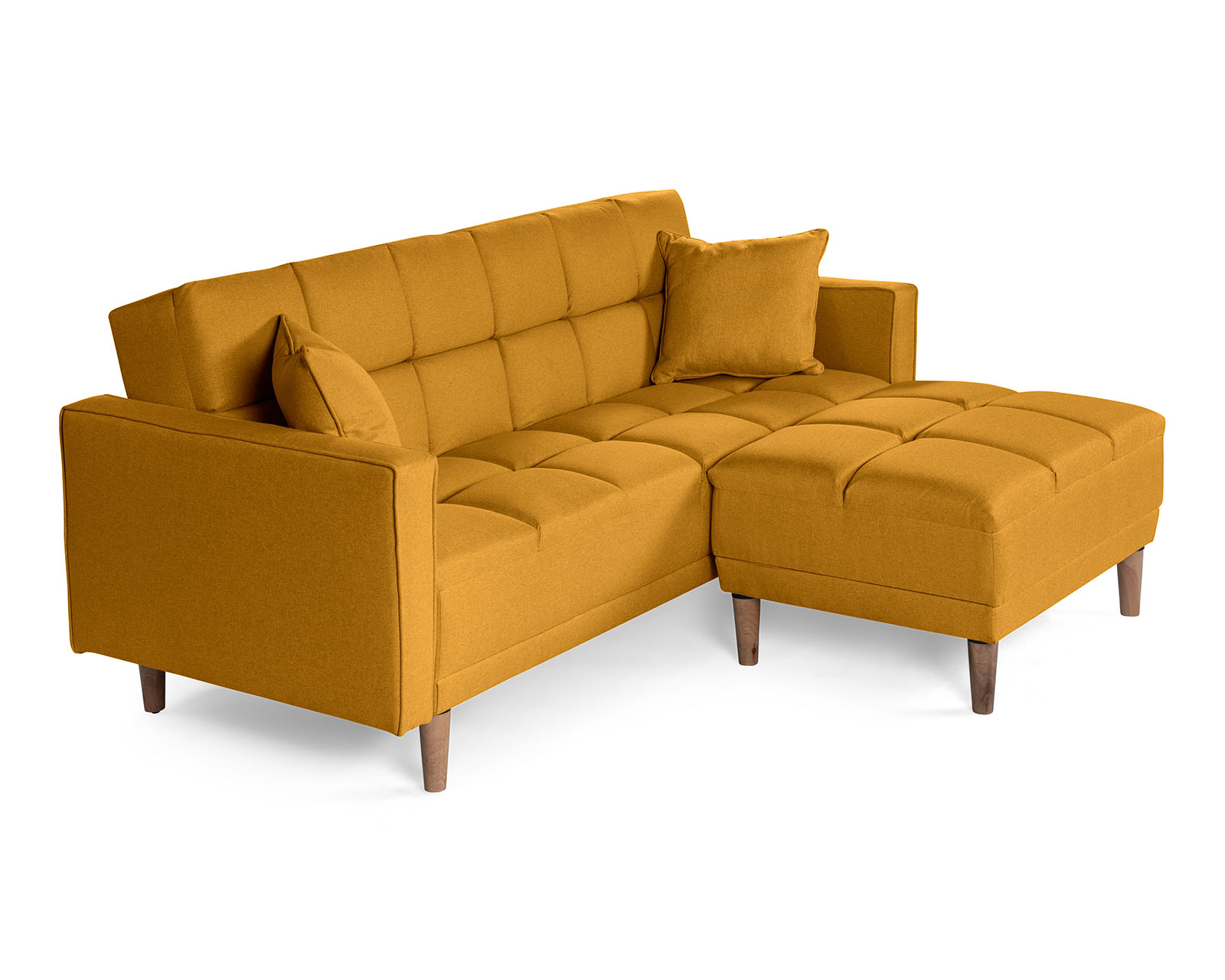 Foto 3 | Sala Modular Sofá Cama Reversible de Lino Mostaza Modelo Mykolo Makora