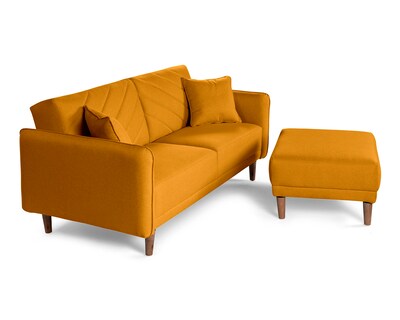 Foto 4 | Sala Modular Sofá Cama Reversible de Lino Mostaza Ritz