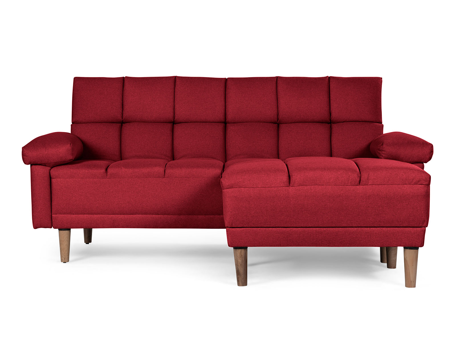 Foto 3 pulgar | Sala Modular Sofá Cama Reversible de Lino Rojo Modelo Eros Makora