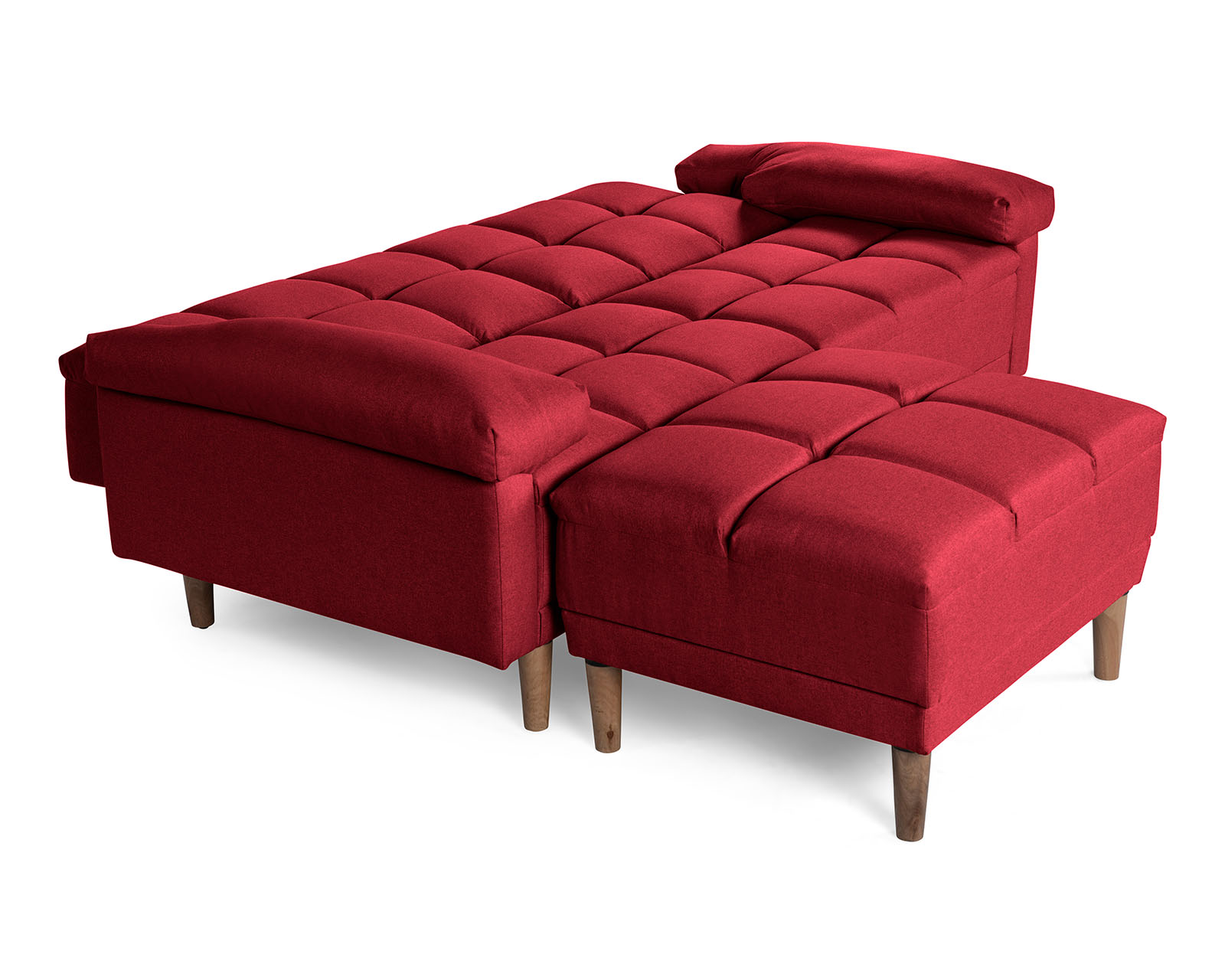 Foto 6 pulgar | Sala Modular Sofá Cama Reversible de Lino Rojo Modelo Eros Makora