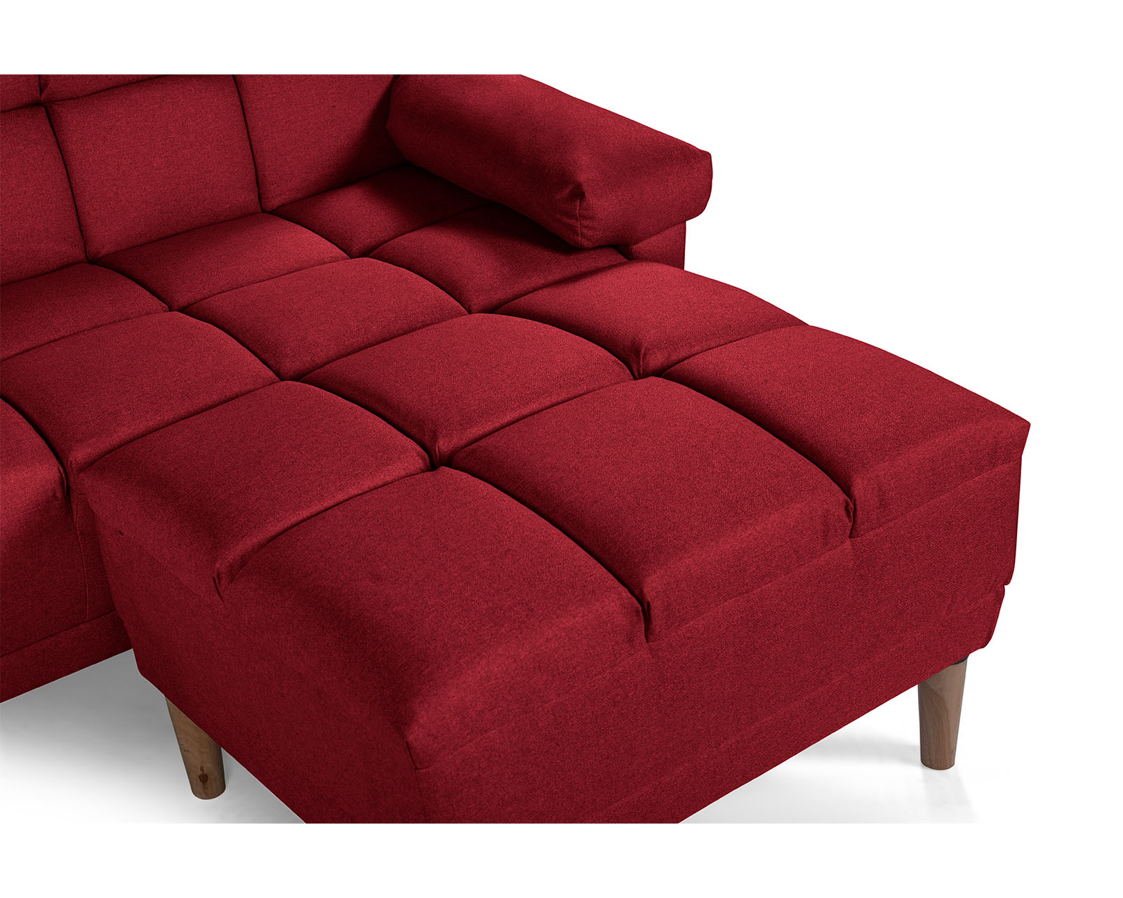 Foto 7 pulgar | Sala Modular Sofá Cama Reversible de Lino Rojo Modelo Eros Makora