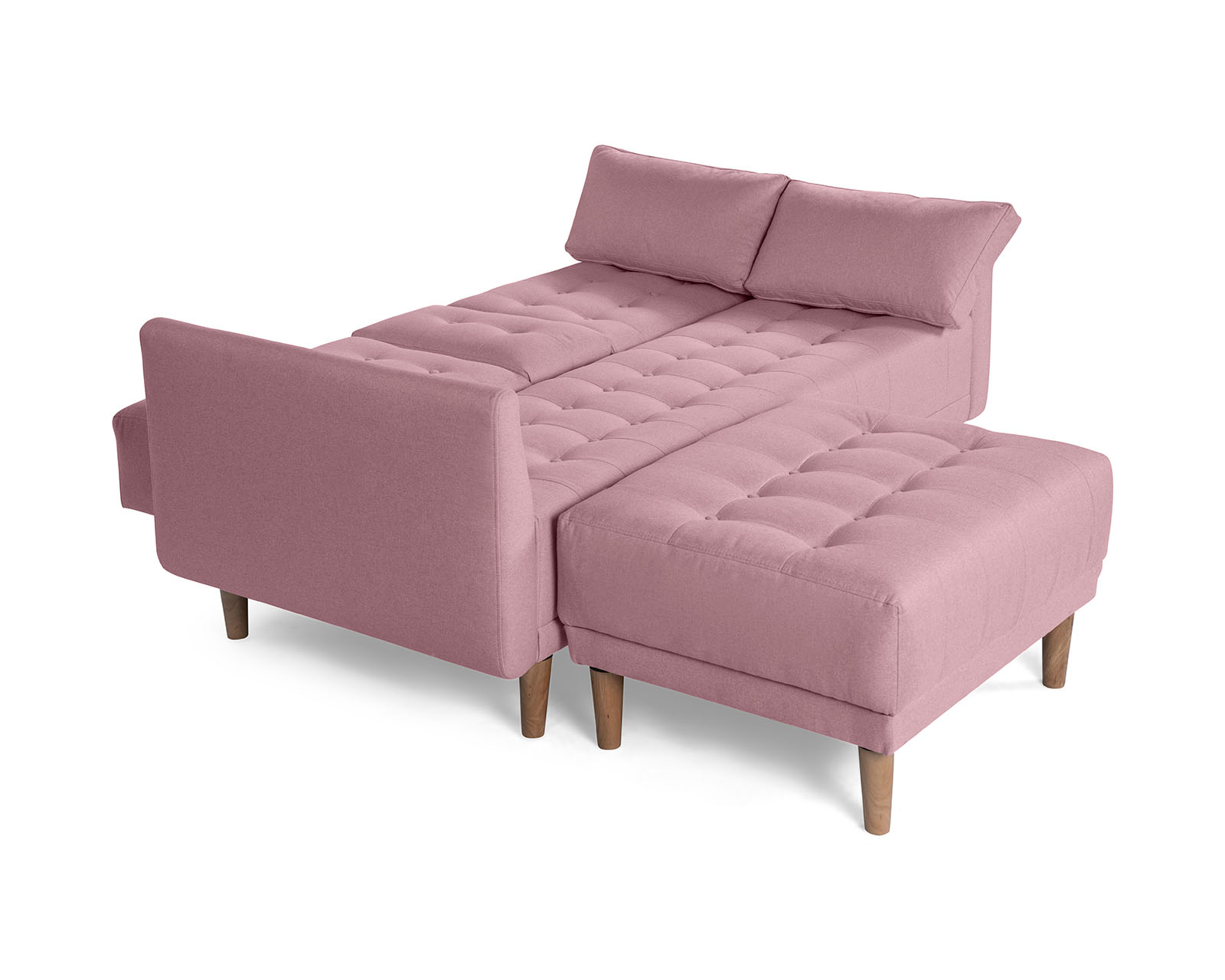 Foto 5 | Sala Modular Sofá Cama Reversible con Portavasos de Lino Rosa Boxsofa Mandarín