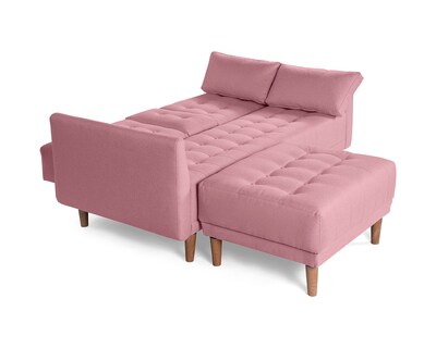Foto 5 | Sala Modular Sofá Cama Reversible con Portavasos de Lino Rosa Boxsofa Mandarín