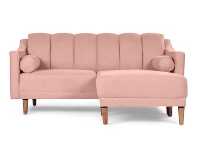 Foto 2 | Sala Modular Sofá Cama Reversible de Velvet Rosa Novella