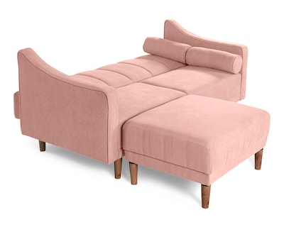 Foto 5 | Sala Modular Sofá Cama Reversible de Velvet Rosa Novella