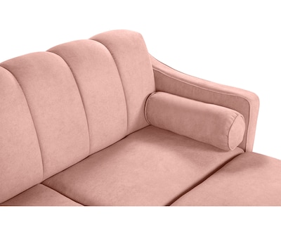 Foto 6 | Sala Modular Sofá Cama Reversible de Velvet Rosa Novella