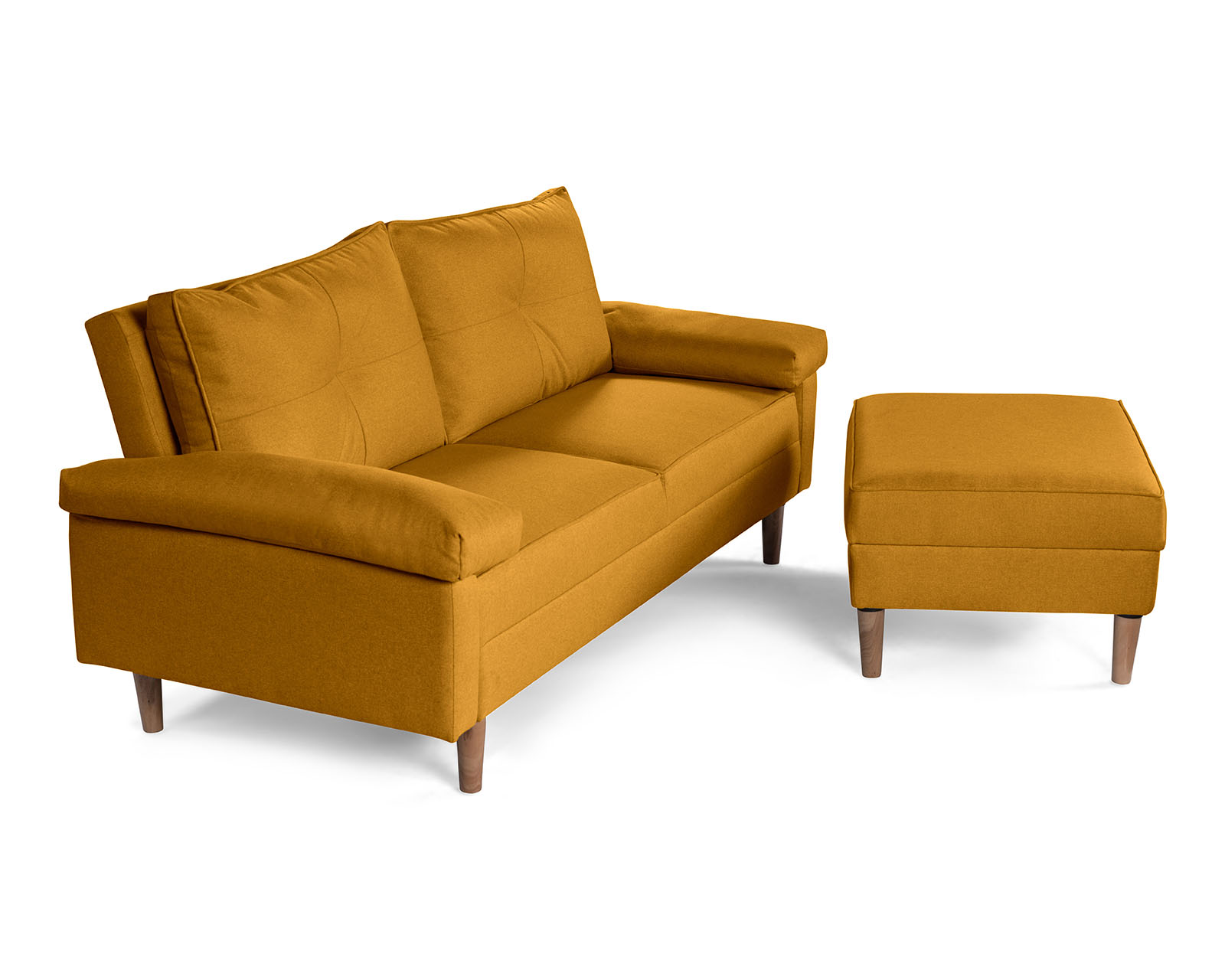 Foto 5 pulgar | Sala Modular Sofá Cama Sofantástico Cassanova Reversible De Lino Mostaza Boxsofa Amarillo