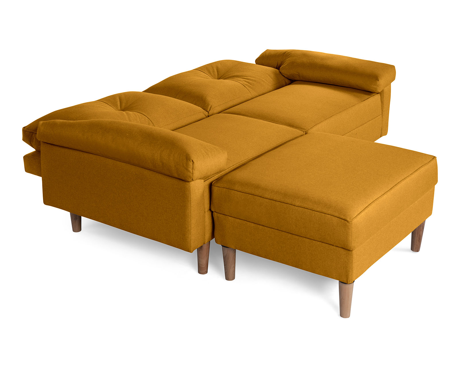 Foto 6 pulgar | Sala Modular Sofá Cama Sofantástico Cassanova Reversible De Lino Mostaza Boxsofa Amarillo