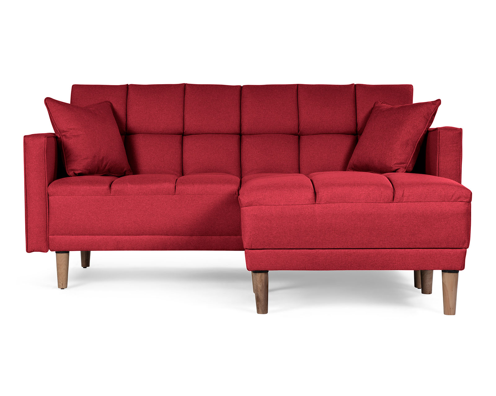 Foto 1 | Sala Modular Sofá Cama Reversible de Lino Rojo Modelo Mykolo Makora