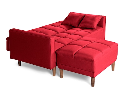 Foto 5 | Sala Modular Sofá Cama Reversible de Lino Rojo Modelo Mykolo Makora