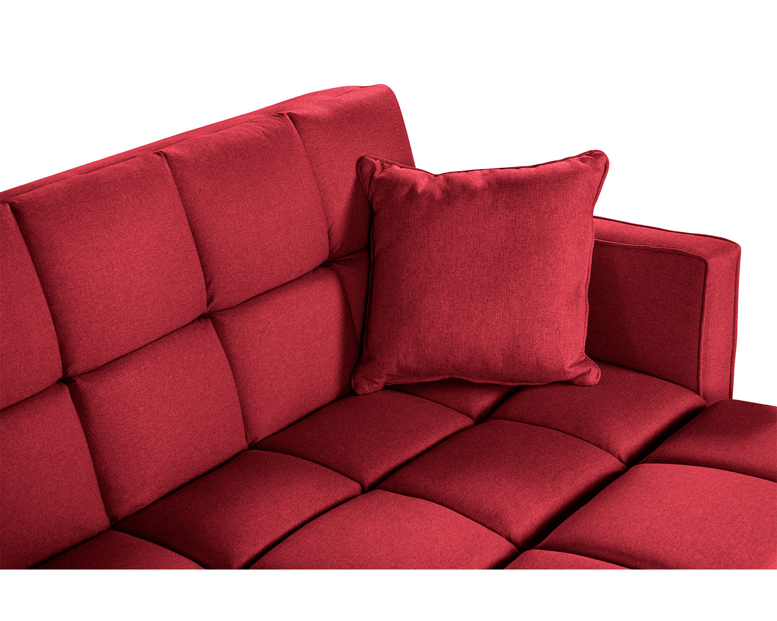 Foto 7 pulgar | Sala Modular Sofá Cama Reversible de Lino Rojo Modelo Mykolo Makora