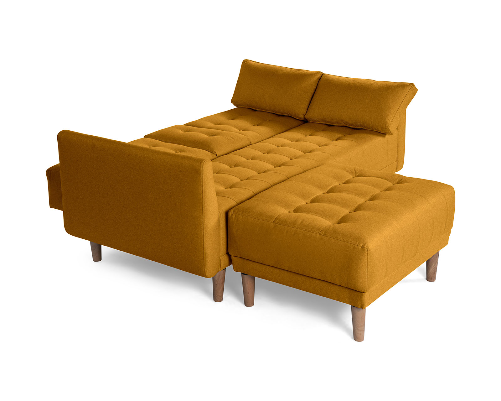 Foto 5 | Sala Modular Sofá Cama Reversible con Portavasos de Lino Mostaza Boxsofa Mandarín