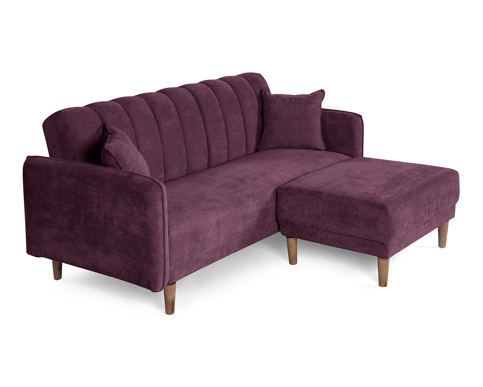 Foto 3 | Sala Modular Sofá Cama Sofantástico Avocata Reversible De Velvet Morado Boxsofa Púrpura