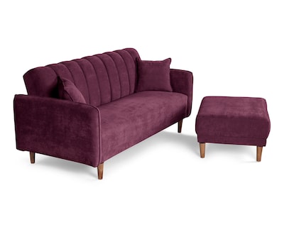 Foto 4 | Sala Modular Sofá Cama Sofantástico Avocata Reversible De Velvet Morado Boxsofa Púrpura