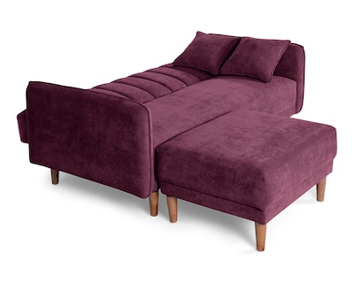 Foto 5 | Sala Modular Sofá Cama Sofantástico Avocata Reversible De Velvet Morado Boxsofa Púrpura
