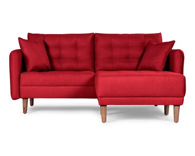 Foto 2 | Sala Modular Sofá Cama Reversible de Lino Rojo Modelo Cinnamon Makora