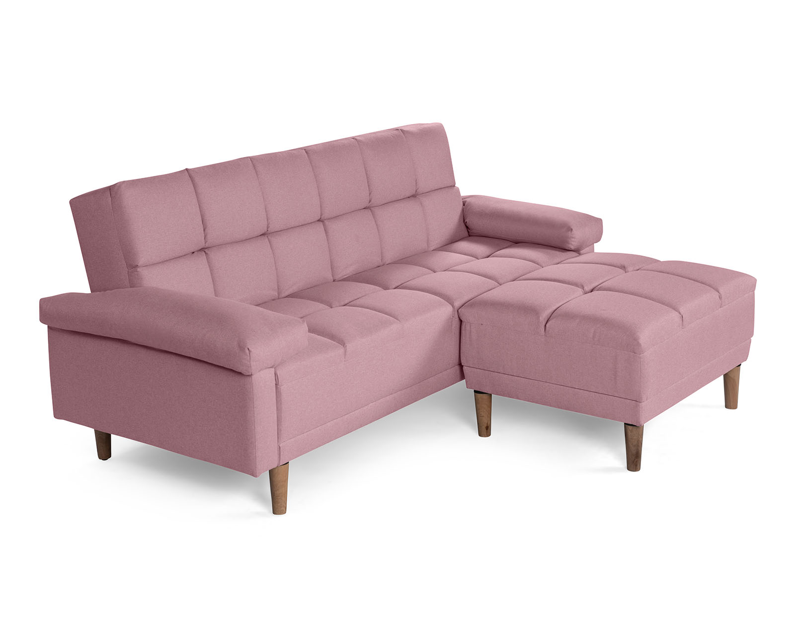 Foto 4 pulgar | Sala Modular Sofá Cama Reversible de Lino Palo de Rosa Modelo Eros Makora