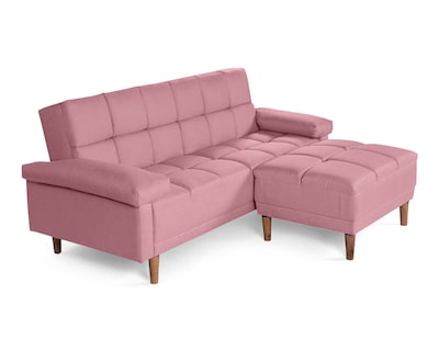 Foto 3 | Sala Modular Sofá Cama Reversible de Lino Palo de Rosa Modelo Eros Makora