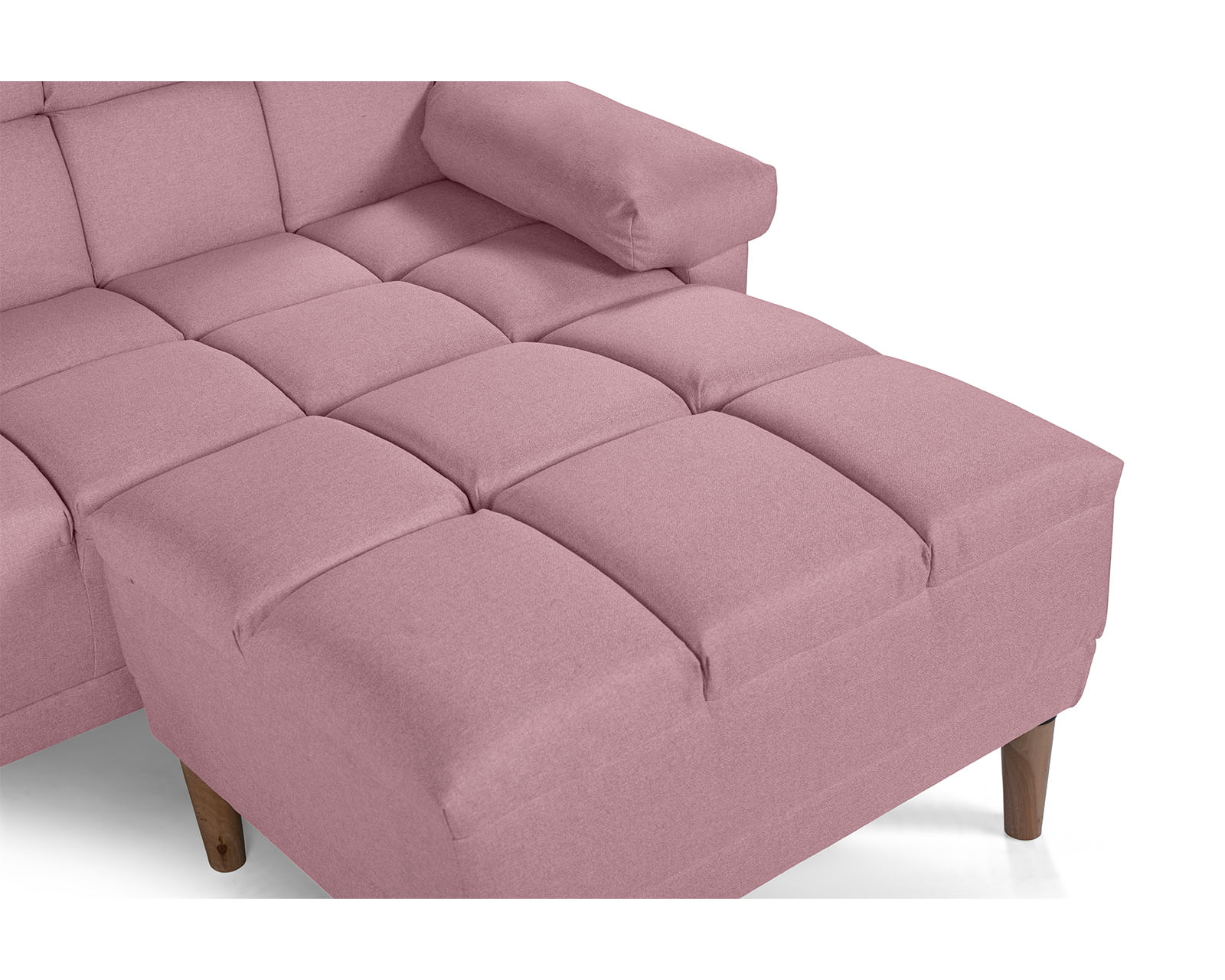 Foto 7 pulgar | Sala Modular Sofá Cama Reversible de Lino Palo de Rosa Modelo Eros Makora