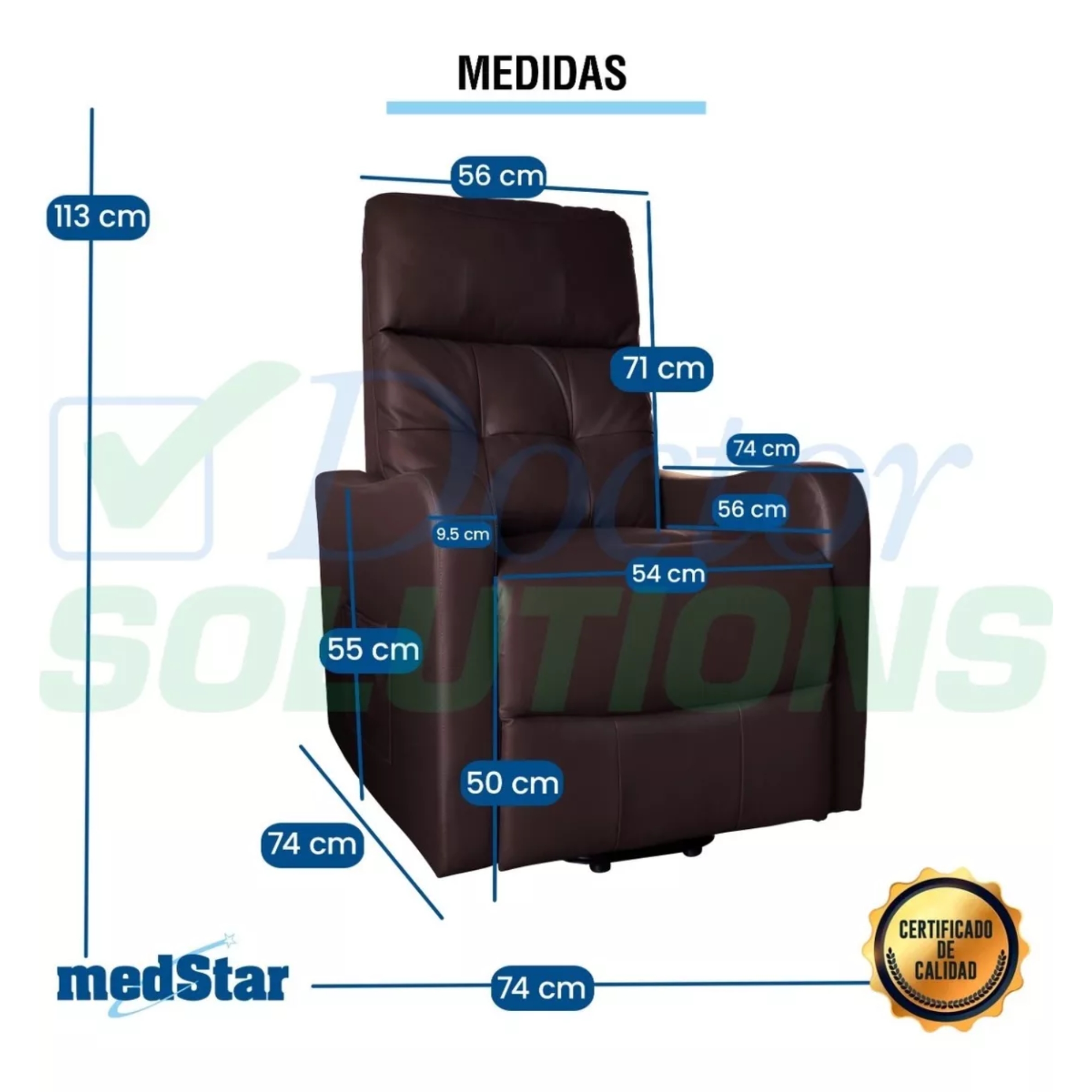 Foto 4 pulgar | Sillón Eléctrico Reclinable MedStar Eleva Usuario 45°